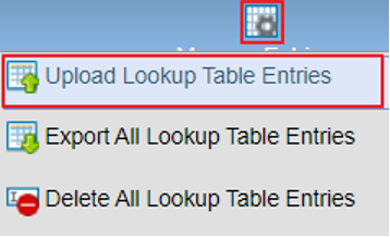 How to Upload Lookup Table Entries